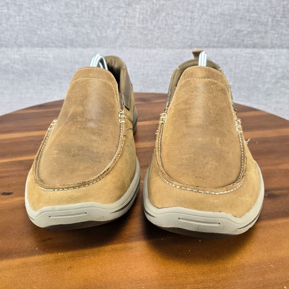Skechers Mens Relaxed Fit Slip On Loafers 64858EWW Dark Taupe Leather Size 9 - Picture 14 of 14